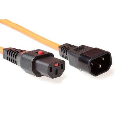 ACT AK5037 Netsnoer C13 IEC Lock | C14 | Oranje | 2 meter
