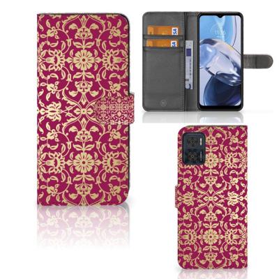 Wallet Case Motorola Moto E22 | E22i Barok Pink Wallet Case Motorola Moto E22 | E22i Barok Pink