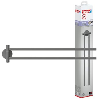 tesa MOON GREY Handdoekhouder 2 handdoekstangen Lijm Metaal