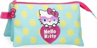 Jim Jam Etui hello kitty pennenetui 3 vakken met 2 ritsen - thumbnail