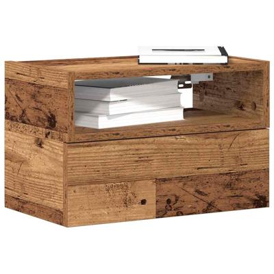 Nachtkastjes 2 st wandgemonteerd 45x26x28,5 cm oud houtkleurig