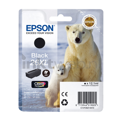 Epson C13T26214022 12.1ml 500pagina's Zwart inktcartridge