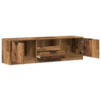Tv-meubel 140x35x40 cm bewerkt hout oud houtkleurig - thumbnail