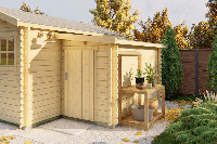 Tuindeco Blokhut Aanbouw 160x200 cm 28 mm vuren blank- - Hout- Tuindeco - thumbnail