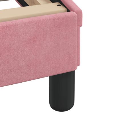 Bedframe met LED zonder matras fluweel roze 100x200 cm