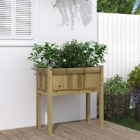 VidaXL Plantenbak met poten 70x31x70 cm geïmpregneerd grenenhout - thumbnail