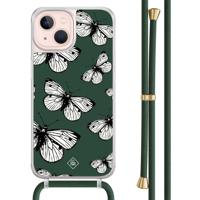 iPhone 13 hoesje met groen koord - Vlinders - thumbnail