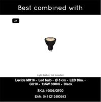 Lucide ZARO IR - Wandspot / Wandlamp Binnen/Buiten - 2xGU10 - IP65 - Beweging & dag/nacht sensor (uitschakelbaar) - Zwart - thumbnail