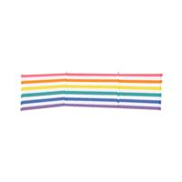 Windscherm 4 Stokken Staal Polyester Kleurige Strepen 360X80 cm Strand, Zwembad, Tuin - thumbnail