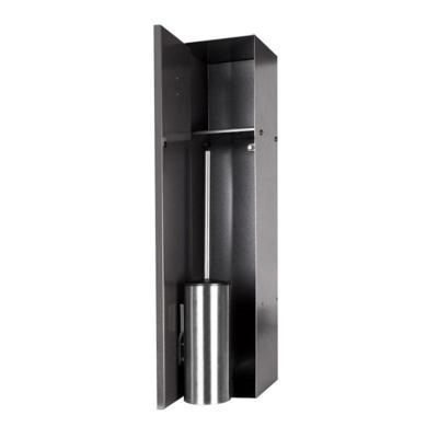 LoooX Closed Inbouw Toiletborstel Garnituur Betegelbaar 14.5x61x14 cm Antraciet CL8 Looox