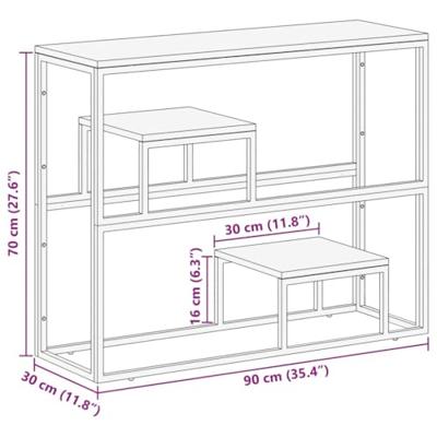 Wandtafel roestvrij staal en massief bielshout zilverkleurig Wandtafel roestvrij staal en massief bielshout zilverkleurig