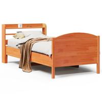 Bedframe zonder matras massief grenenhout wasbruin 160x200 cm - thumbnail