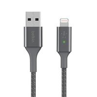 Belkin Smart LED-oplaadkabel, USB-C naar Lightning, 1,2 m (weergave van de laadstatus) voor iPhone, AirPods en iPad, MFi-gecertificeerd - grijs, CAA007bt - thumbnail