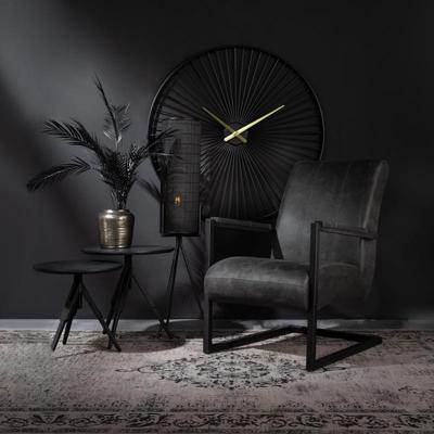 Wandklok Metal black (100cm) | Zwart Wandklok Metal black (100cm) | Zwart