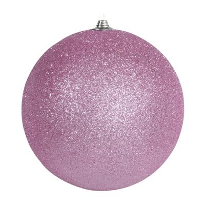 1x Roze grote decoratie kerstballen met glitter kunststof 25 cm - Kerstbal 1x Roze grote decoratie kerstballen met glitter kunststof 25 cm - Kerstbal