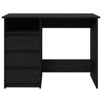 Bureau 102x50x75 cm bewerkt hout zwart - thumbnail