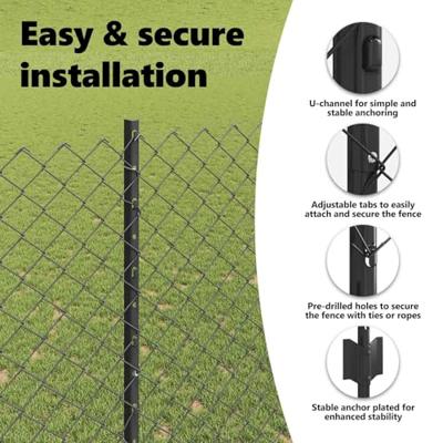 VidaXL Hek met paal grijs 1,5 x 10 m staal en pvc