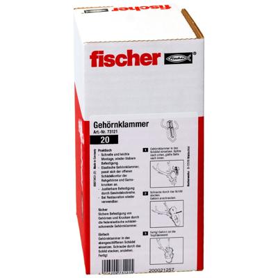 Fischer 073121 Oorbeugel Gehoorklem 72 mm 20 stuk(s)