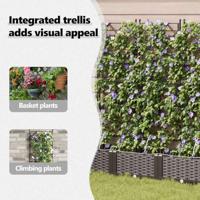 Tuin Bloempot 3 pcs Bruin Staal - thumbnail