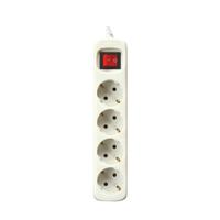 4-voudige Stekkerdoos met Schakelaar Silver Electronics Wit Afmeting 3 m - thumbnail