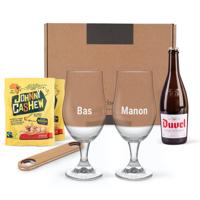 Bier borrelpakket met gegraveerde glazen - thumbnail