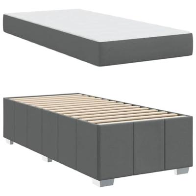 Bedframe met matras Donkergrijs 90 x 190 cm Stof