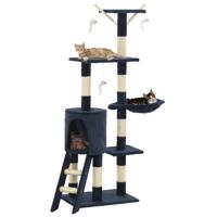 VidaXL Kattenkrabpaal met sisal krabpalen 138 cm donkerblauw - thumbnail