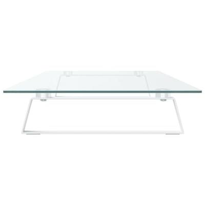 VidaXL Monitorstandaard 100x35x8 cm gehard glas en metaal wit
