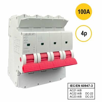 HS1 lastscheider 4 polig 100A hoofdschakelaar werkschakelaar lastschakelaar Voor AC en DC stroom