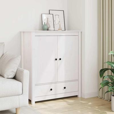 Hoge kast 83x41,5x100 cm massief grenenhout wit Hoge kast 83x41,5x100 cm massief grenenhout wit