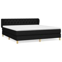 Boxspring met matras stof zwart 160x200 cm - thumbnail