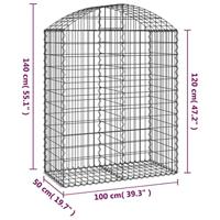 VidaXL Schanskorf gewelfd 100x50x120/140 cm gegalvaniseerd ijzer - thumbnail