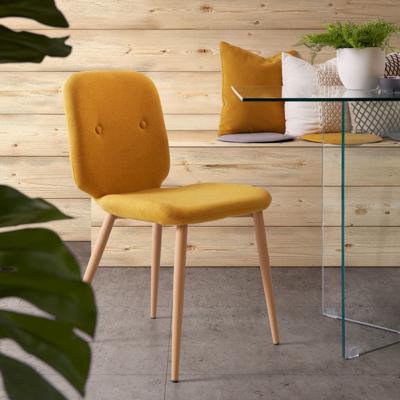 Kave Home Eetkamerstoel 'Meet', kleur mosterdgeel Kave Home Eetkamerstoel 'Meet', kleur mosterdgeel