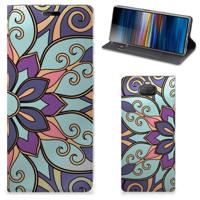 Sony Xperia 10 Smart Cover Purple Flower - thumbnail
