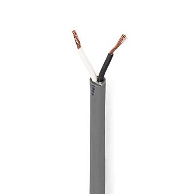 Speaker-Kabel | 2x 1.50 mm² | Koper | 100.0 m | Rond | PVC | Donkergrijs | Rol