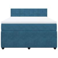Boxspring met matras fluweel blauw 140x200 cm - thumbnail