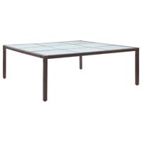 Tuintafel 200x200x74 cm poly rattan bruin - thumbnail