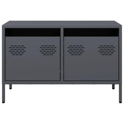 Tv-meubel 68x39x43,5 cm koudgewalst staal antracietkleurig