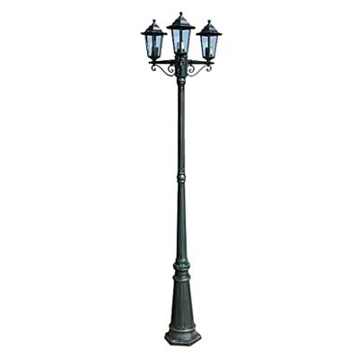 VidaXL Tuinlantaarn met 3 armen 215 cm aluminium donkergroen/zwart VidaXL Tuinlantaarn met 3 armen 215 cm aluminium donkergroen/zwart