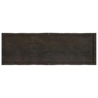Tafelblad natuurlijke rand 160x50x4 cm eikenhout donkergrijs - thumbnail