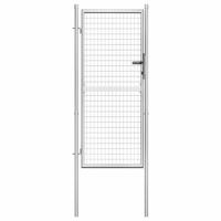 Tuinpoort gegalvaniseerd staal 100x175 cm zilver - thumbnail