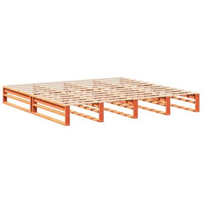 Bedframe zonder matras massief grenenhout wasbruin 180x200 cm