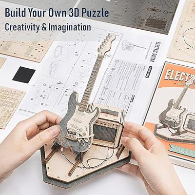 3D Modelbouwpakket Robotime 3D Houten Puzzel Electric Guitar
