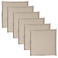 VidaXL Tuinzitkussens 6 st vierkant 45x45x2 cm taupe - thumbnail