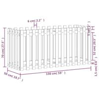Plantenbak verhoogd met hekontwerp 150x50x70 cm grenenhout - thumbnail