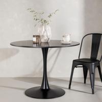 Nohr Ronde Eettafel 'Nicos' 100cm, MDF, kleur zwart - thumbnail