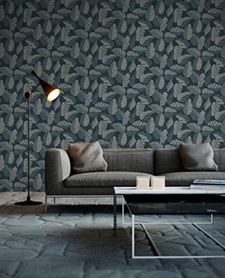 AS Creation Antigua - Blauw - Planten Behang - 390944