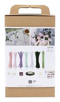 Creativ Company Hobbyset bloemen van chenilledraad, bloemen, pastelkleuren, 1 doos - thumbnail