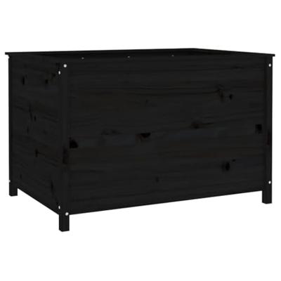 VidaXL Plantenbak verhoogd 119,5x82,5x78 cm massief grenenhout zwart