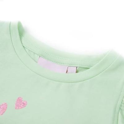 Kindershirt met ruches aan de mouwen 116 zachtgroen